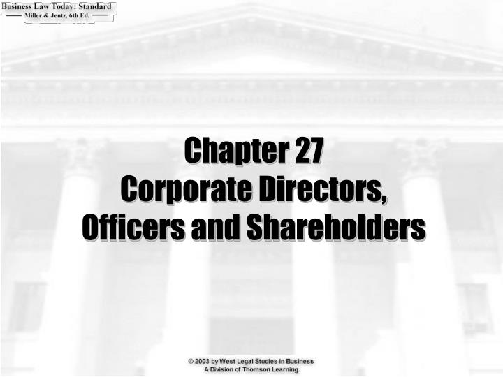 chapter 27 corporate directors officers and shareholders