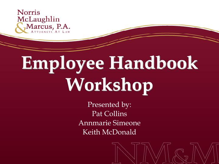 employee handbook workshop