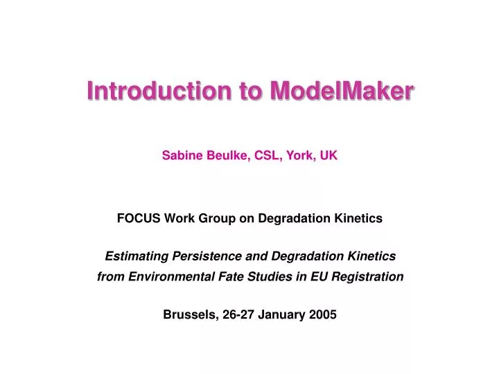 introduction to modelmaker