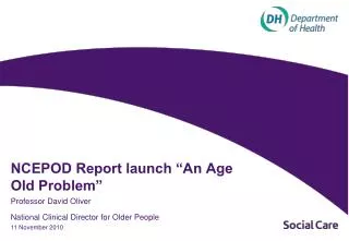 NCEPOD Report launch “An Age Old Problem”