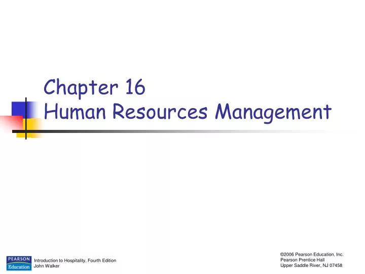 chapter 16 human resources management