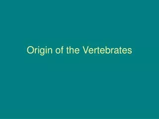 Origin of the Vertebrates