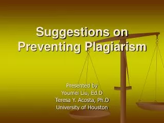 Suggestions on Preventing Plagiarism