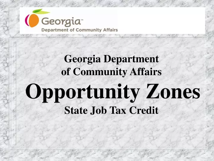 georgia department of community affairs opportunity zones state job tax credit
