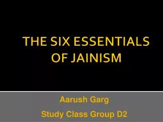 THE SIX ESSENTIALS OF JAINISM