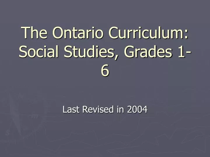 the ontario curriculum social studies grades 1 6