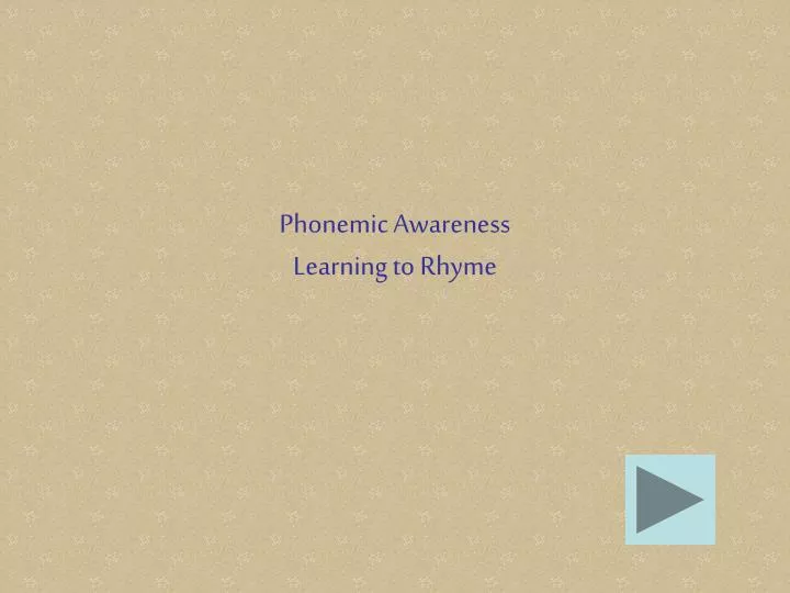phonemic awareness learning to rhyme