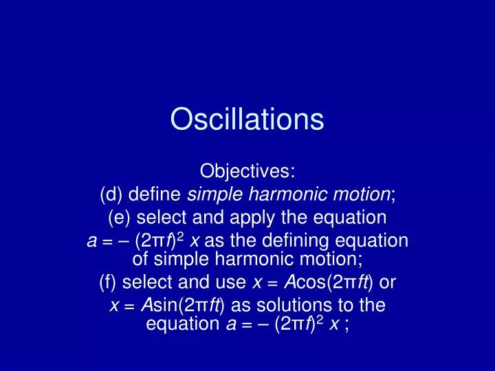 oscillations