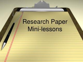 Research Paper Mini-lessons