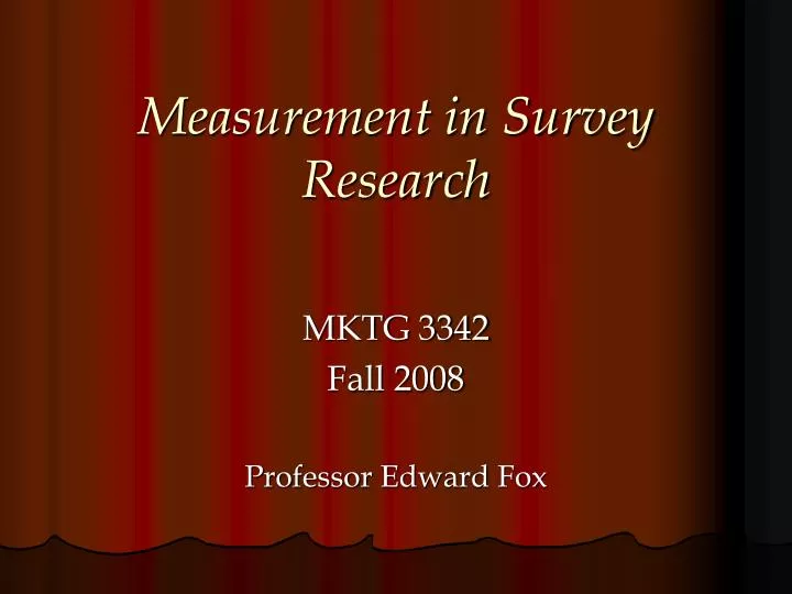 measurement in survey research