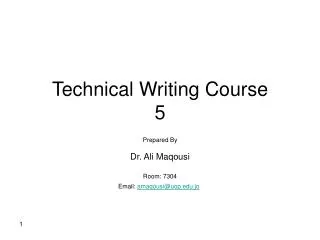 Technical Writing Course 5