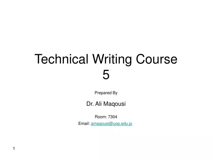 technical writing course 5