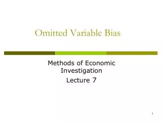 Omitted Variable Bias