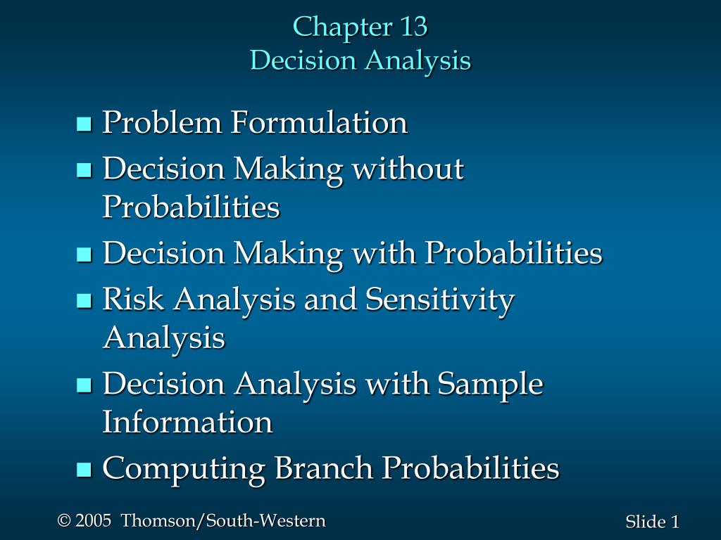 PPT - Chapter 13 Decision Analysis PowerPoint Presentation, free ...