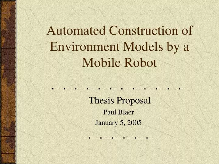 automated construction of environment models by a mobile robot