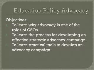 Education Policy Advocacy