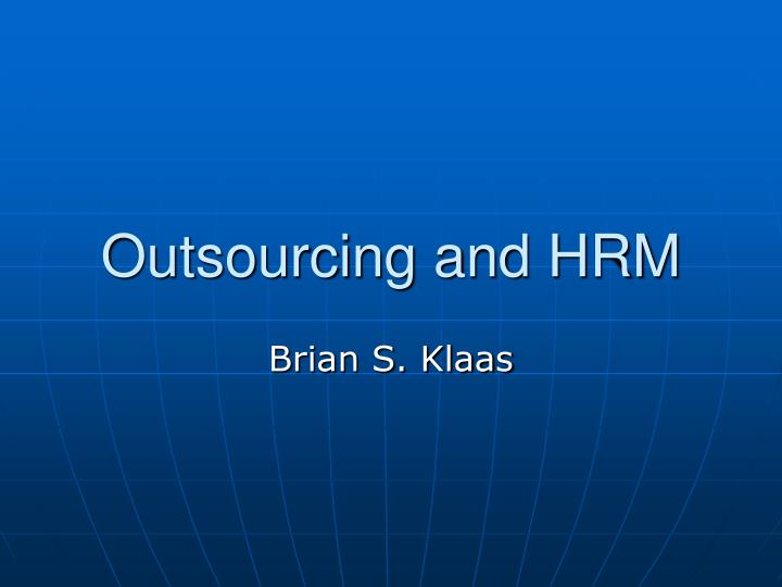 outsourcing and hrm