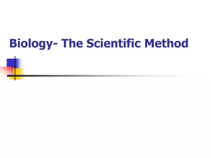 biology the scientific method