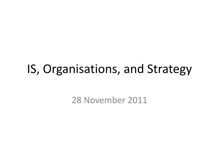is organisations and strategy