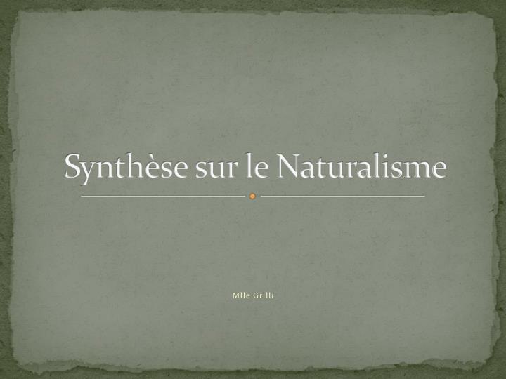 synth se sur le naturalisme