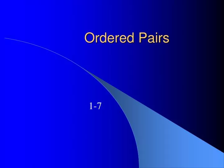 ordered pairs