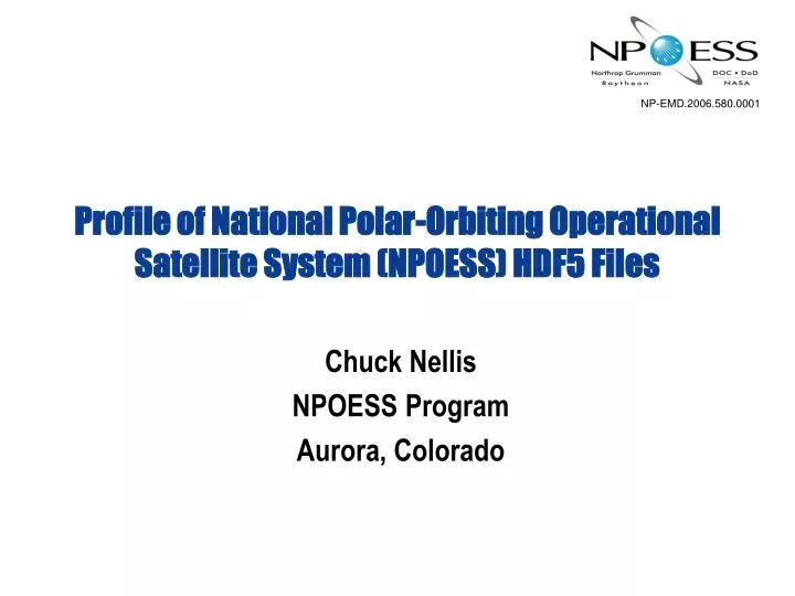 profile of national polar orbiting operational satellite system npoess hdf5 files