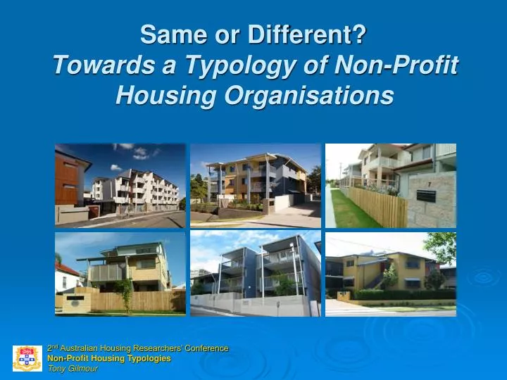 same or different towards a typology of non profit housing organisations