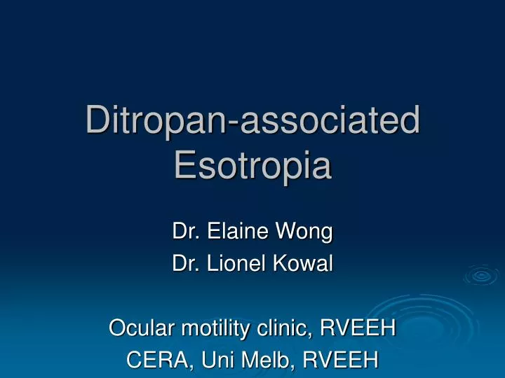 ditropan associated esotropia