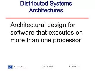 Distributed Systems Architectures