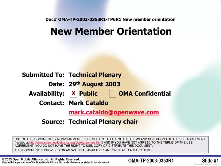 doc oma tp 2003 0 353r1 tp 6r1 new member orientation new member orientation