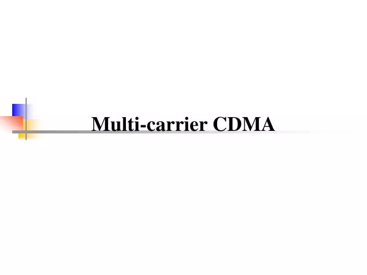 multi carrier cdma