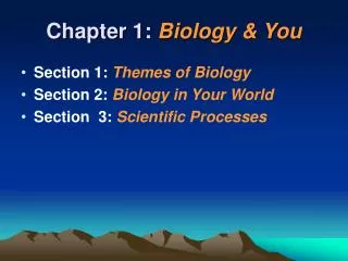 Chapter 1: Biology &amp; You