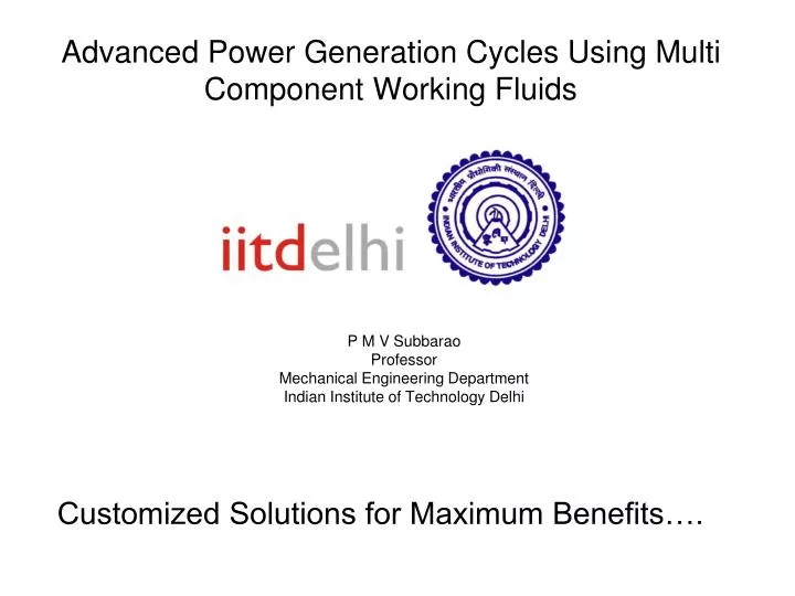 advanced power generation cycles using multi component working fluids
