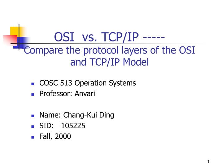osi vs tcp ip compare the protocol layers of the osi and tcp ip model