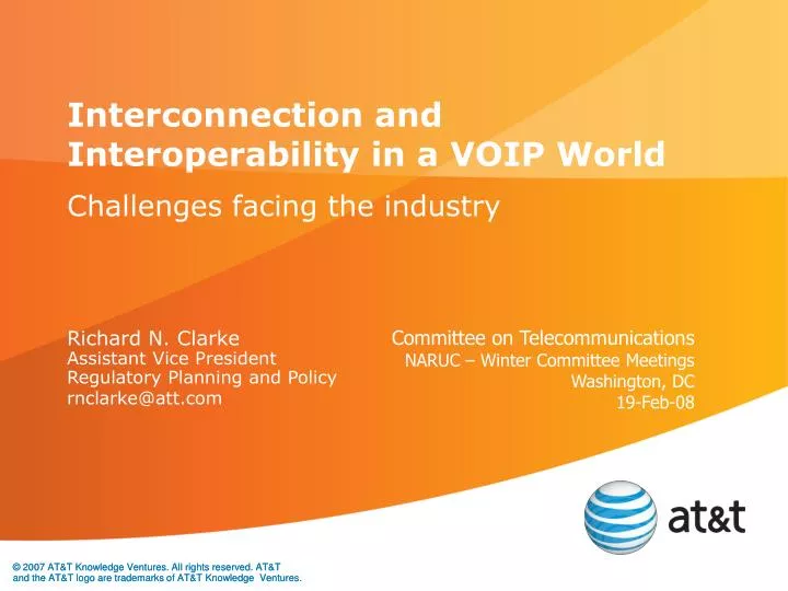 interconnection and interoperability in a voip world