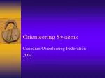 Orienteering Systems - slide 1