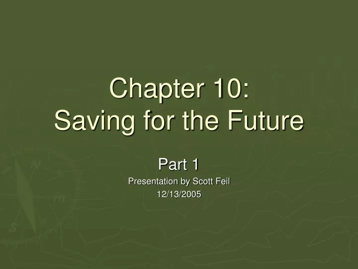 chapter 10 saving for the future