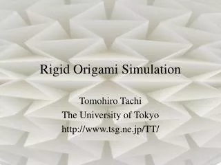 Rigid Origami Simulation