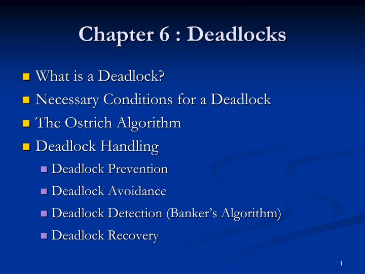 chapter 6 deadlocks