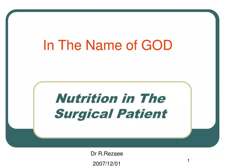 nutrition in the surgical patient