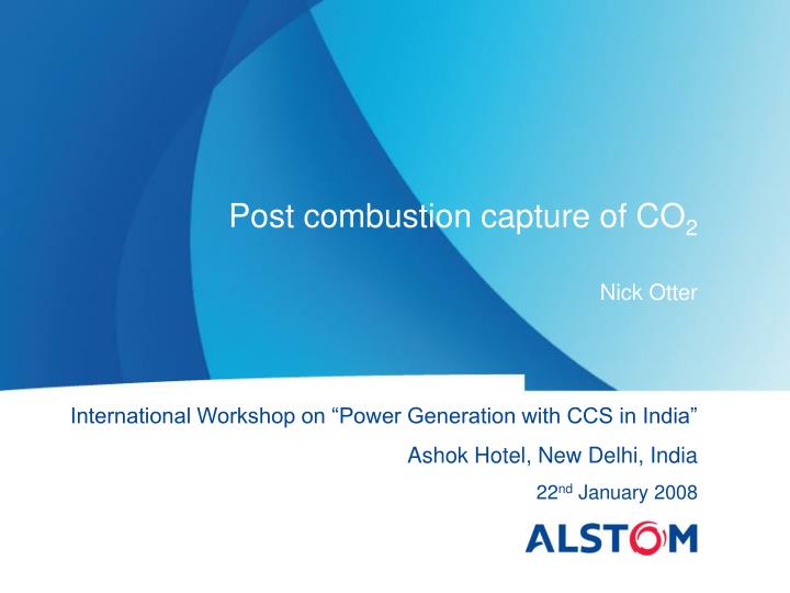 post combustion capture of co 2