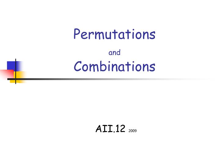 permutations and combinations