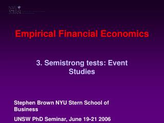 Empirical Financial Economics