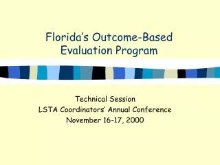 Florida’s Outcome-Based Evaluation Program