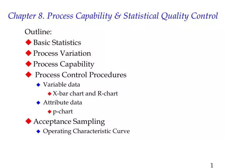 chapter 8 process capability statistical quality control