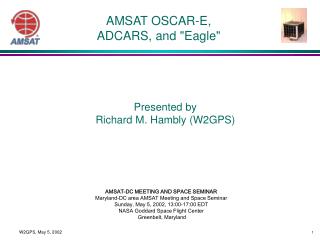 AMSAT OSCAR-E, ADCARS, and &quot;Eagle&quot;