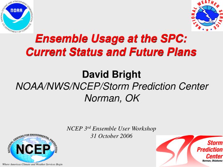 ensemble usage at the spc current status and future plans
