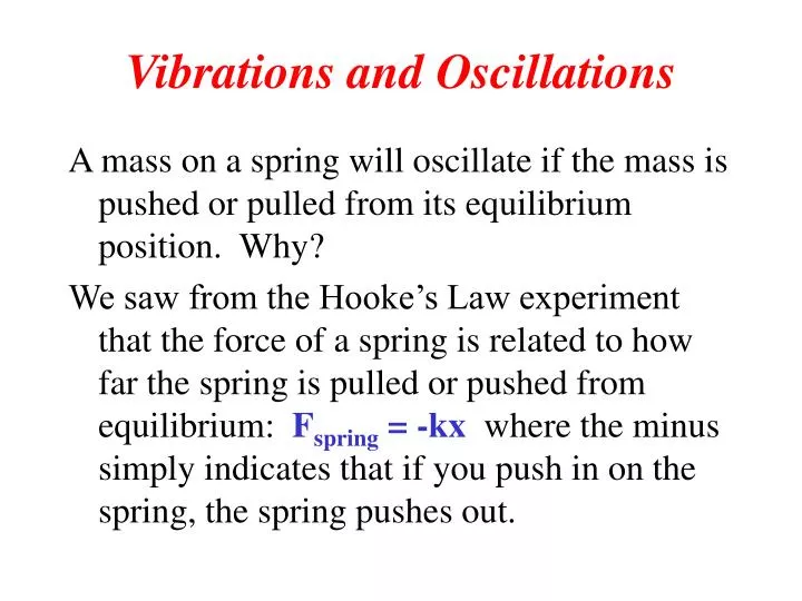 vibrations and oscillations