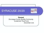 SYRACUSE 20/20 - slide 1
