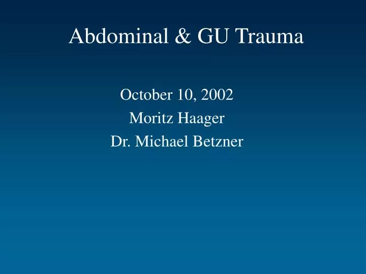 abdominal gu trauma